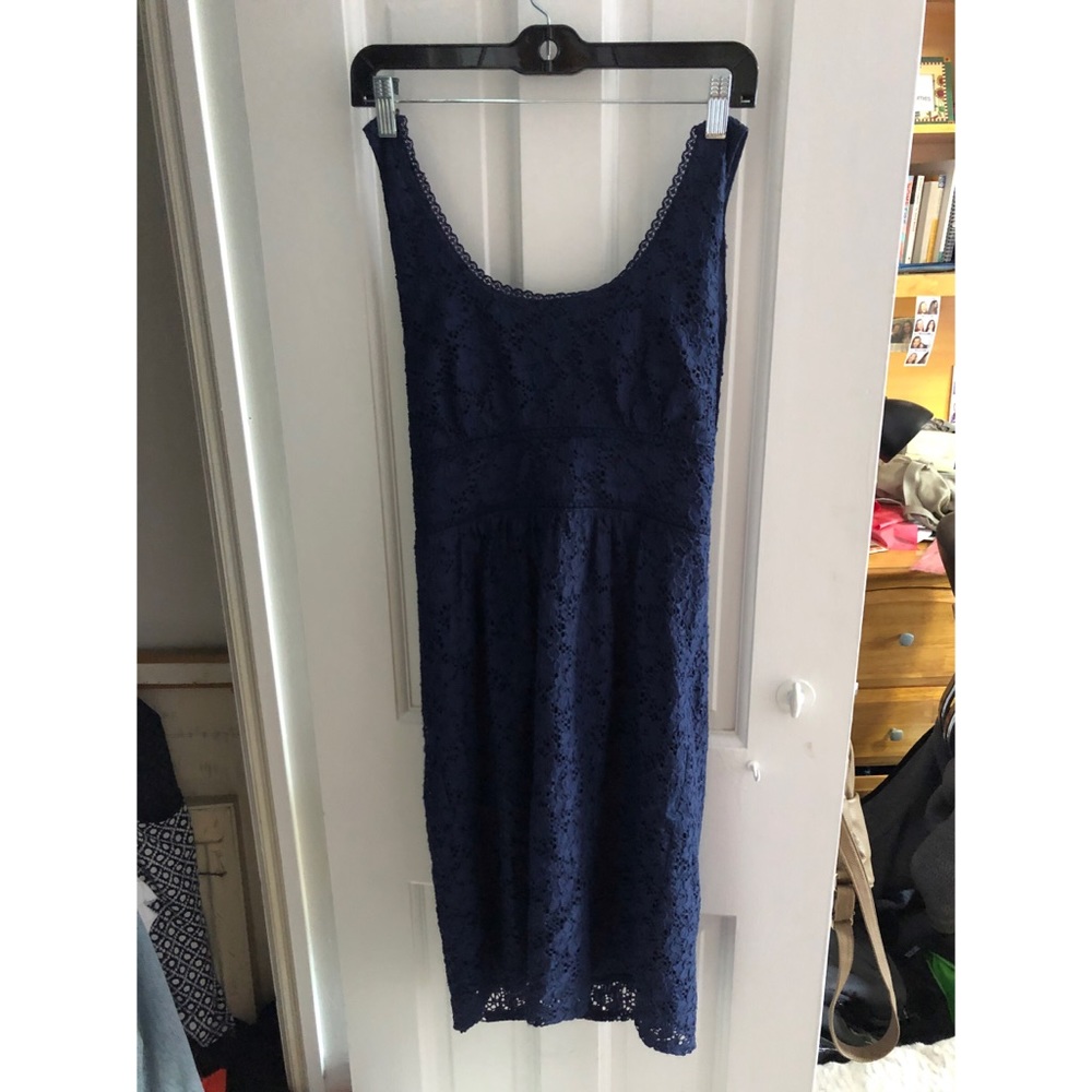 Navy Blue Halter Dress